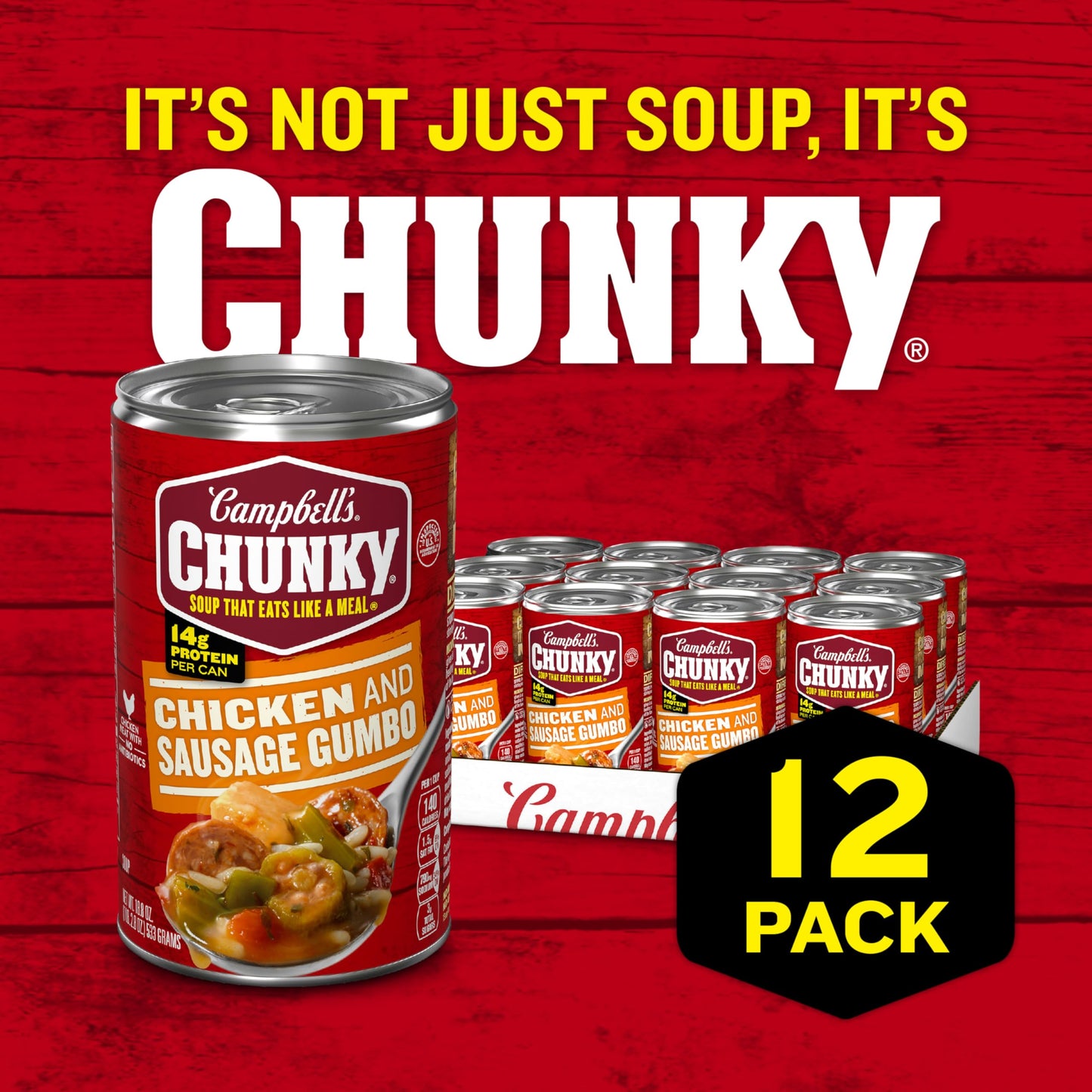 Campbells Chunky Soup, Chicken and Sausage Gumbo, 18.8 oz Can (Case of 12)