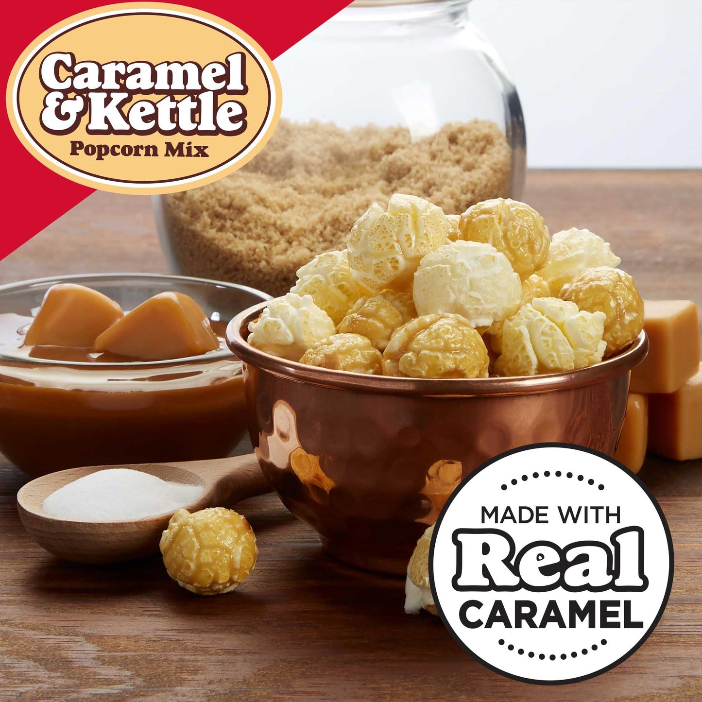 Popcornopolis Caramel & Kettle Mix 6 Ct, 1.5 Oz Case, Caramel & Kettle Mix Flavored Indulgent Popcorn