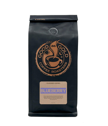 Blueberry Coffee Beans, Flavored Coffee, Whole Bean, 12 Ounce Bag - Good As Gold Coffee Roasters