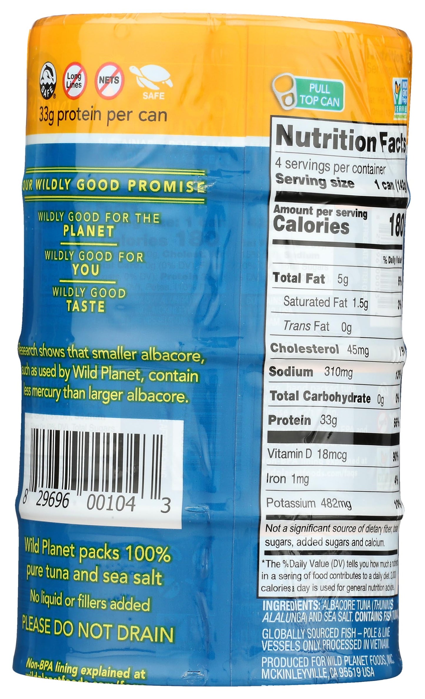 Wild Planet Wild Albacore Tuna Cans, 5 Ounce, 4 Pack