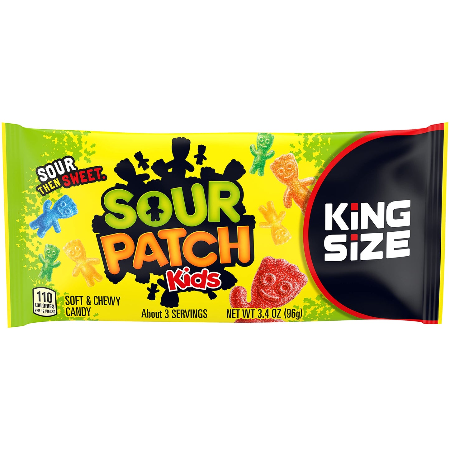 Sour Patch Kids Soft & Chewy Candy, King Size, Bulk Candy, 18 - 3.4 Oz Bags