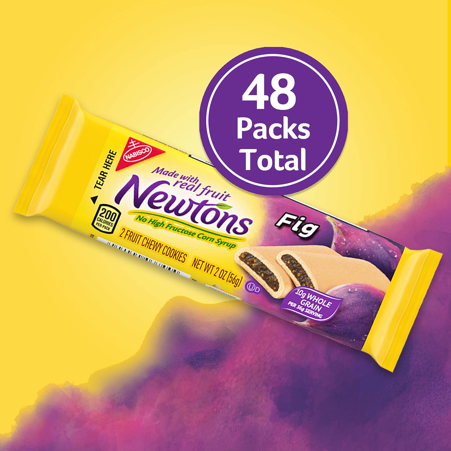 Fig Newtons Soft & Fruit Chewy Fig Cookies, (Fig Bars), 48 Snack Packs (2 Cookies Per Pack, 4 Boxes)