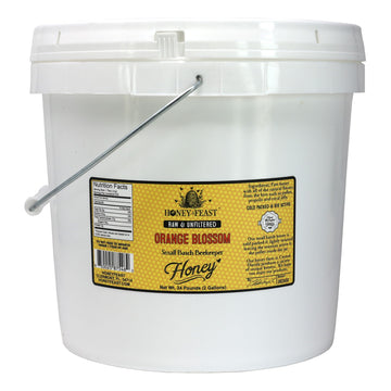 HONEY FEAST Raw Orange Blossom Honey - 2 Gallons Bulk, All Natural, Unfiltered, Unheated, Easy to Handle & Economical