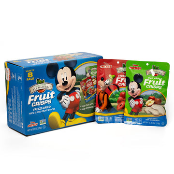 Brothers All Natural Disney Freeze Dried Fruit Crisps, Variety Pack, 8 Single Serve Bags, Fuji Apple, Strawberry, Made With 100%
