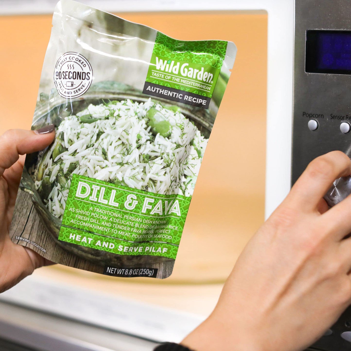 Wild Garden Heat And Serve Pilaf, Dill & Fava, Fully Cooked, Ready To Eat, Microwavable 8.8 Oz, 6 Pack