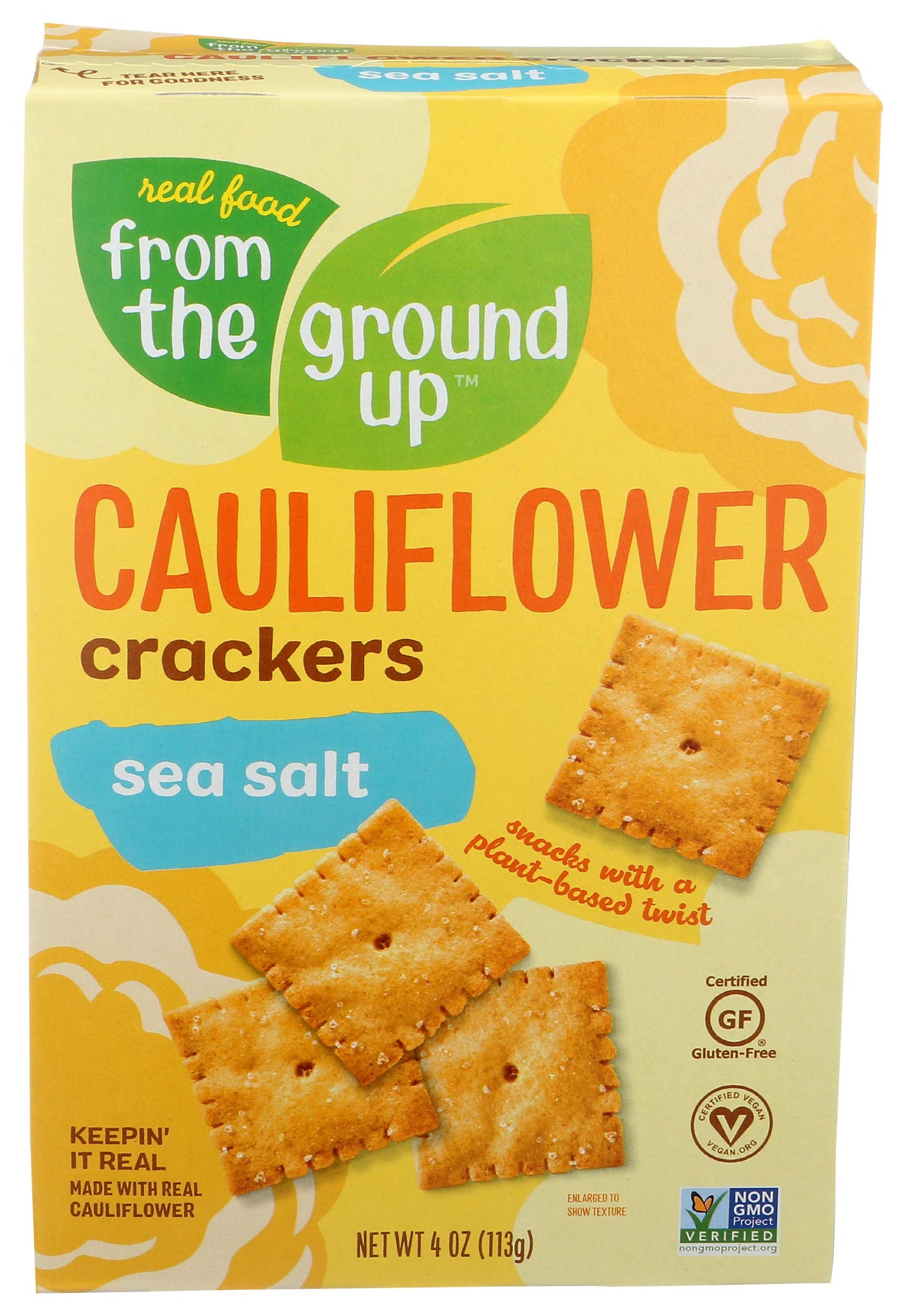FROM THE GROUND UP Cauliflower Crackers Sea Salt, 4 Ounce, Pack of 1