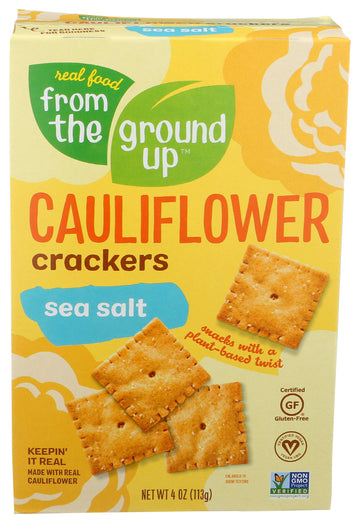 FROM THE GROUND UP Cauliflower Crackers Sea Salt, 4 Ounce, Pack of 1