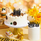 Moxweyeni 6 Pcs Crown Cake Topper Set, Artificial Pearl & Rhinestone, Small Tiara for Birthday, Wedding, Baby Shower, Black