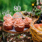 48Pcs 80Th Birthday Cupcake Toppers Glitter Hello 80 Cupcake Topper 80 Fabulous Eighty Cupcake Picks For Happy 80Th Birthday Wed