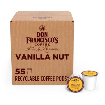 Don Francisco'S Vanilla Nut Flavored Medium Roast Coffee Pods - 55 Count - Recyclable Single-Serve Coffee Pods, Compatible With