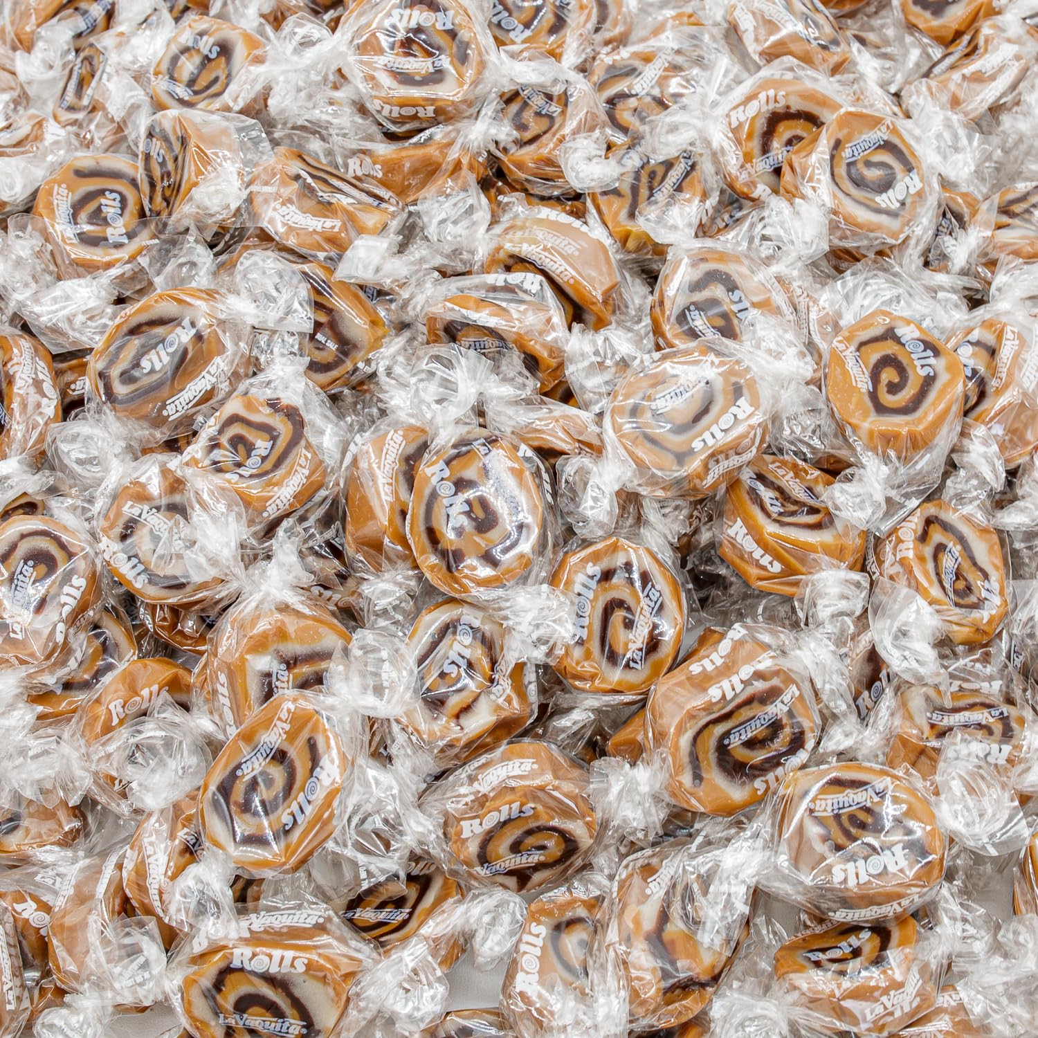 CHOCOLATE ROLLS Caramel Candy 3 lb - Soft & Chewy, Individually Wrapped, in Resealable Bag, Retro Candies