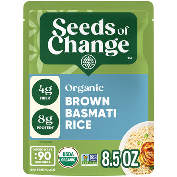 SEEDS OF CHANGE Organic Brown Basmati Rice, 8.5 OZ Pouch, Natural