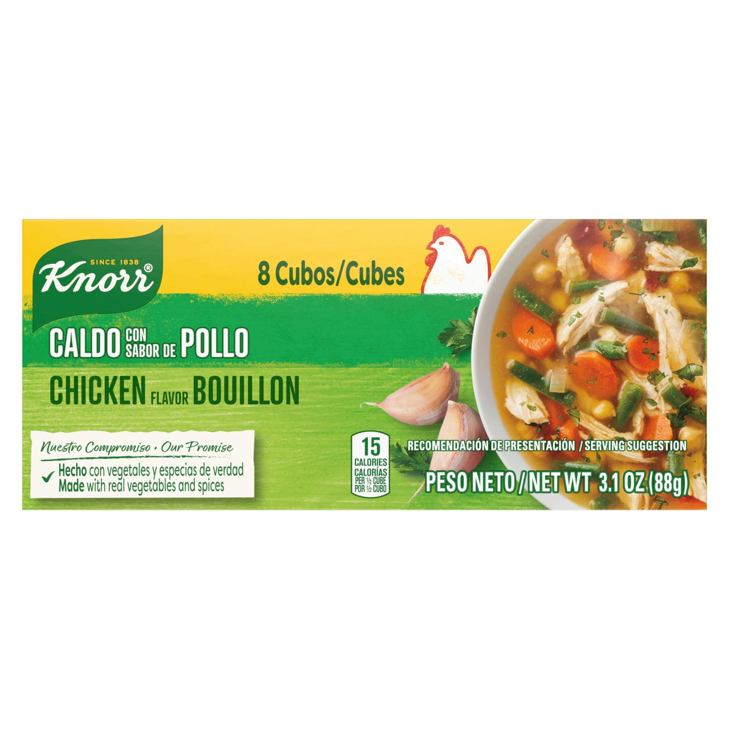 Knorr Cube Bouillon, Chicken, 8 cubes, 3.1 oz