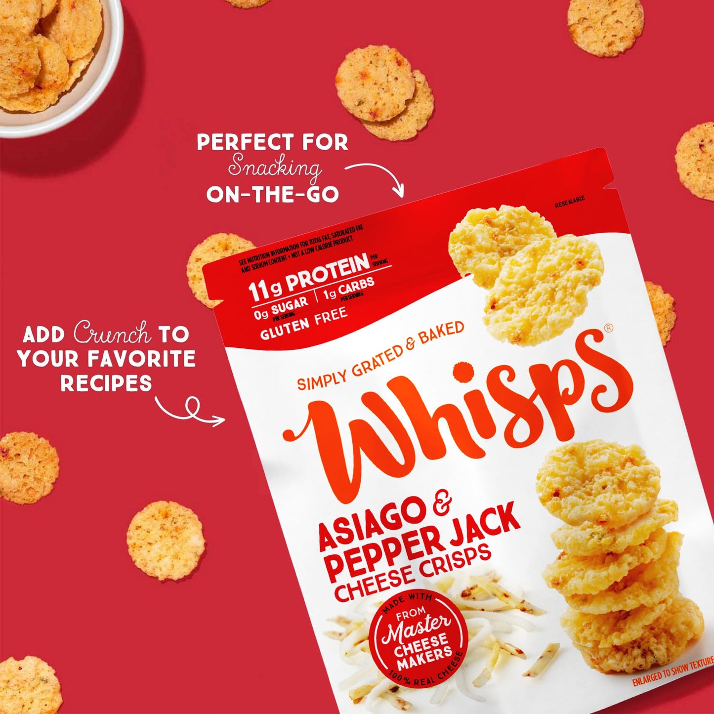Whisps Cheese Crisps Variety Pack | Protein Chips | Healthy Snacks | Protein Snacks, Gluten Free, High Protein, Low Carb Keto Fo