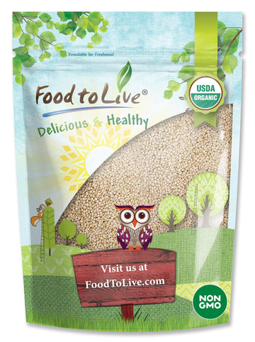 Food To Live - Organic Royal White Quinoa, 3 Pounds Whole Grain, Non-Gmo, Kosher, Raw, Vegan, Sirtfood, Bulk