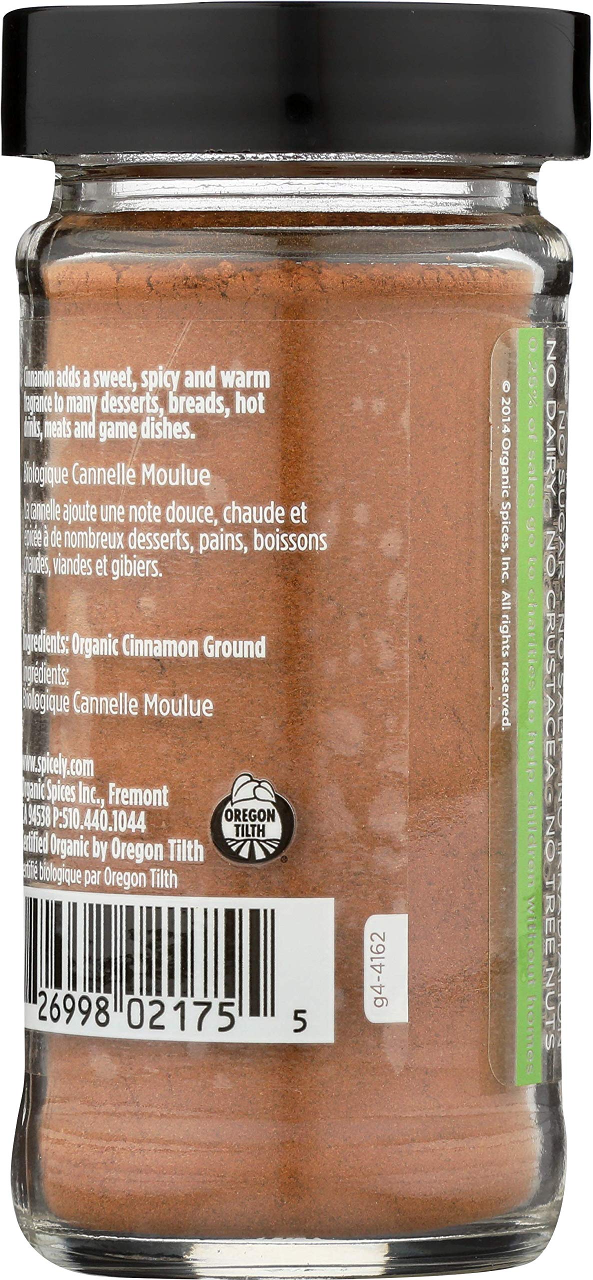 Spicely Organic Ground Cinnamon, 1.4 Oz