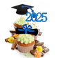 YuBoBo Graduation Cupcake Toppers Glitter Food Picks Diploma Grad Cap Favors Blue
