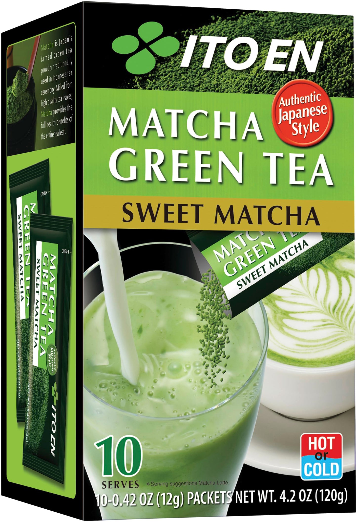 ITO EN Sweet Matcha Powder Sticks, 10 Sticks, 4.2 Ounce, Model 59989-U