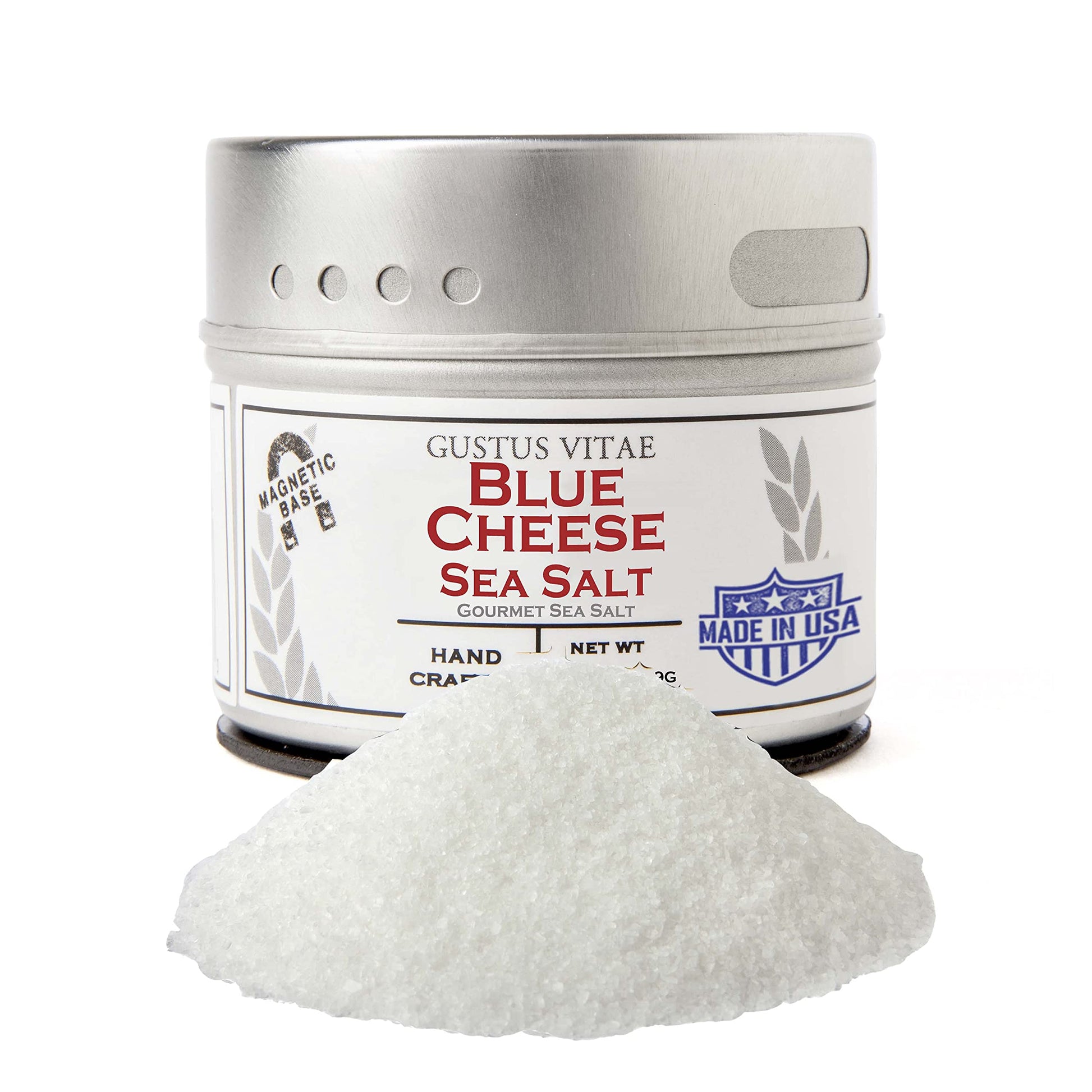 Blue Cheese Sea Salt - Gourmet Infused Sea Salt - Craft Seasoning - Non Gmo - Magnetic Tin - Gourmet Seasoning - 2.7Oz - Crafted