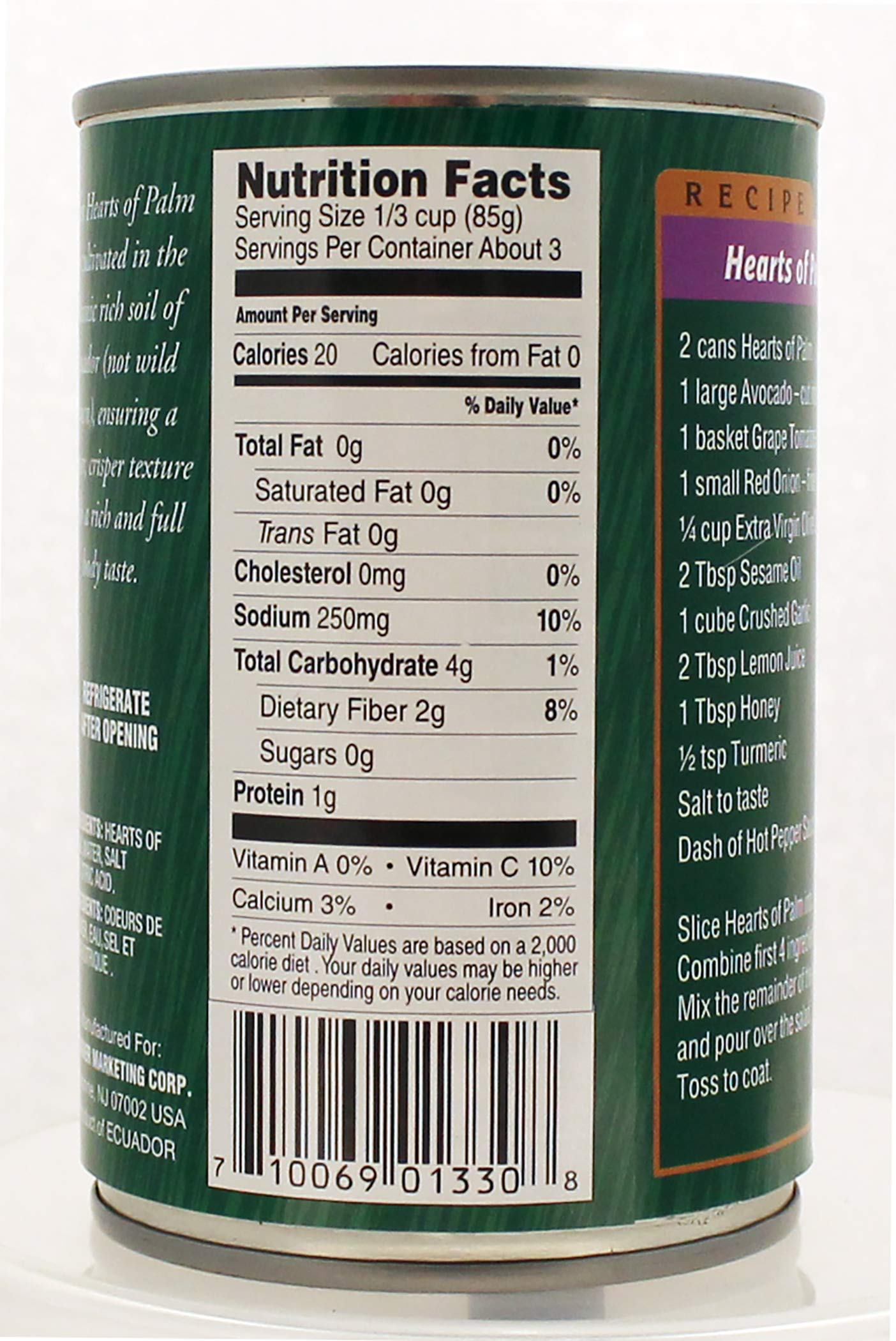 Gefen Premium Cultivated Whole Hearts Of Palm, 14.1 Oz (2 Pack) Less Sodium, Low Carb, All Natural, Gluten Free, Certified Kosher, No Preservatives, Vegan, Product Of Ecuador