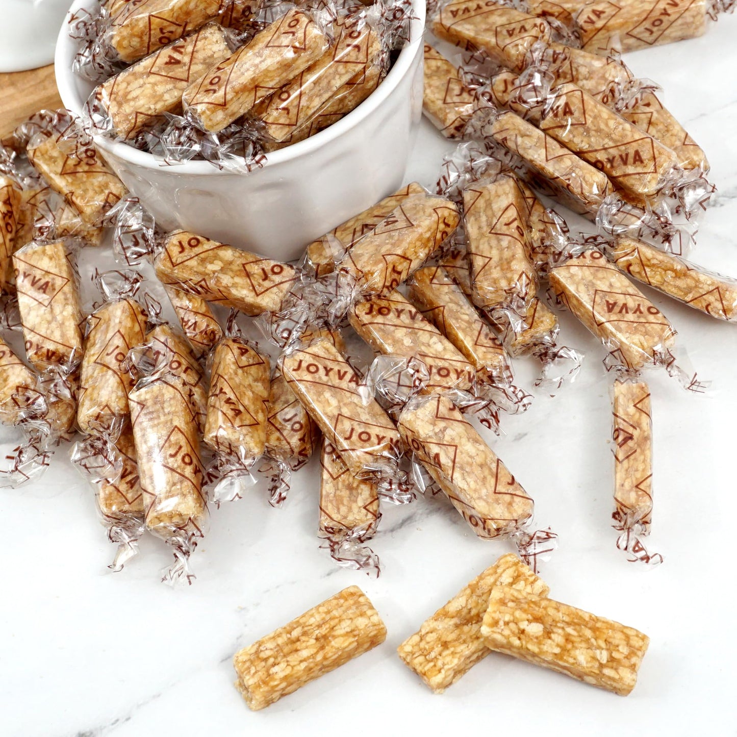 Sesame Crunch Bars, 1 Pound Bulk Bag, Honey Sesame Individually Wrapped Candy Bars, The Hampton Popcorn & Candy Company