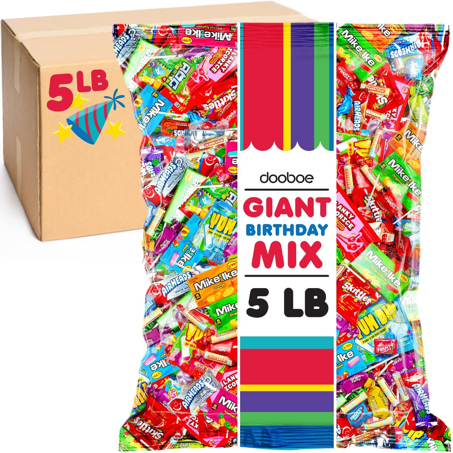 Dooboe Christmas Candies Variety Pack - 5 Pounds - Bulk Birthday Candy Assortment - Individually Wrapped Candies