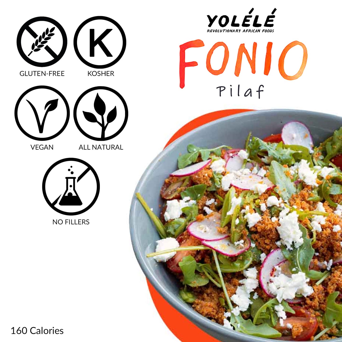 Yol  l   Fonio Grain Pilaf Mix African Supergrain Ancient Grains Organic Gluten-Free Non GMO Vegan Protein Super Food Paleo-Frie