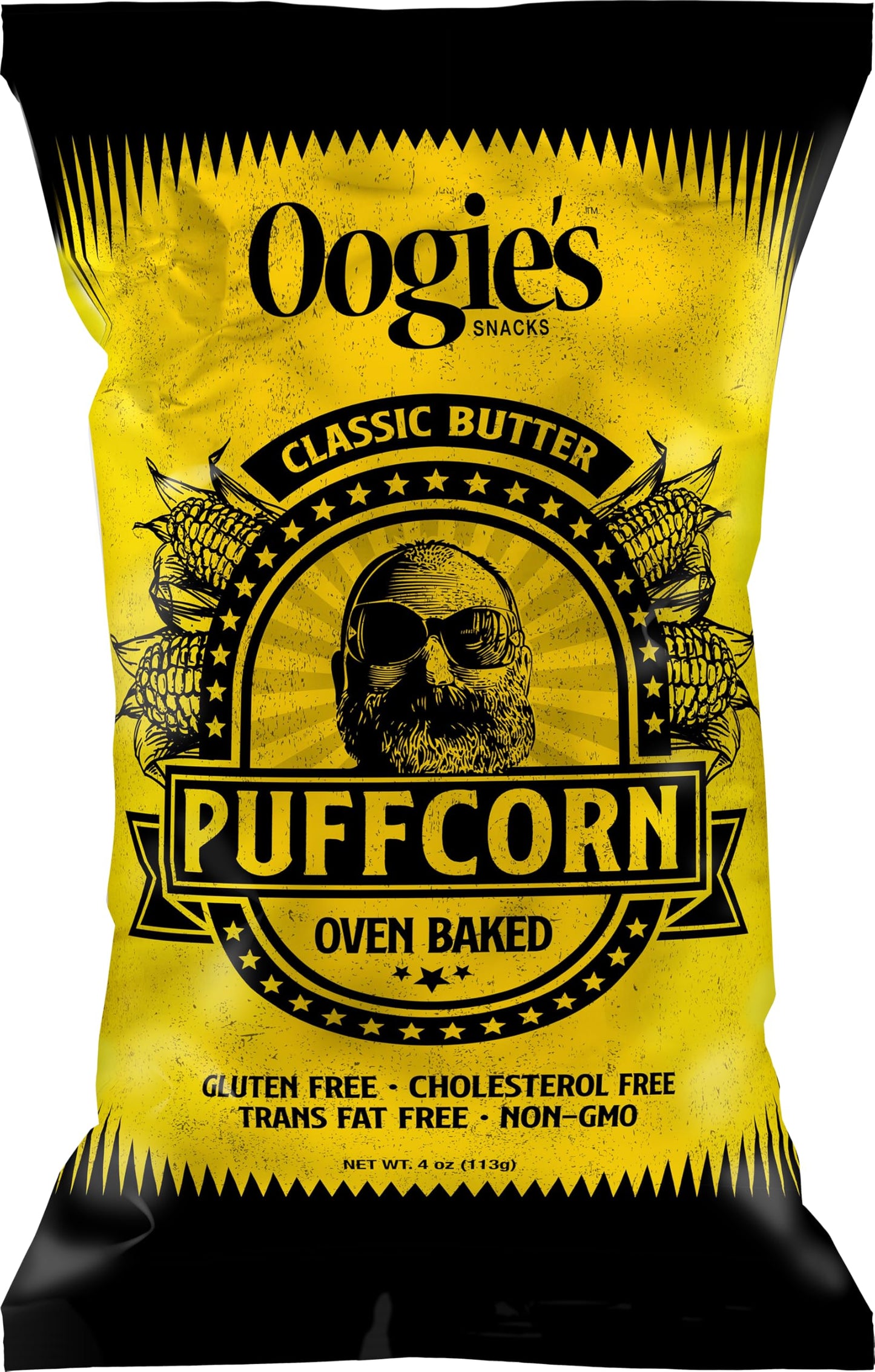 Oogies Gourmet Puffcorn - Classic Butter Flavor - Gluten Free Snacks - 4 Ounce (Pack of 4)
