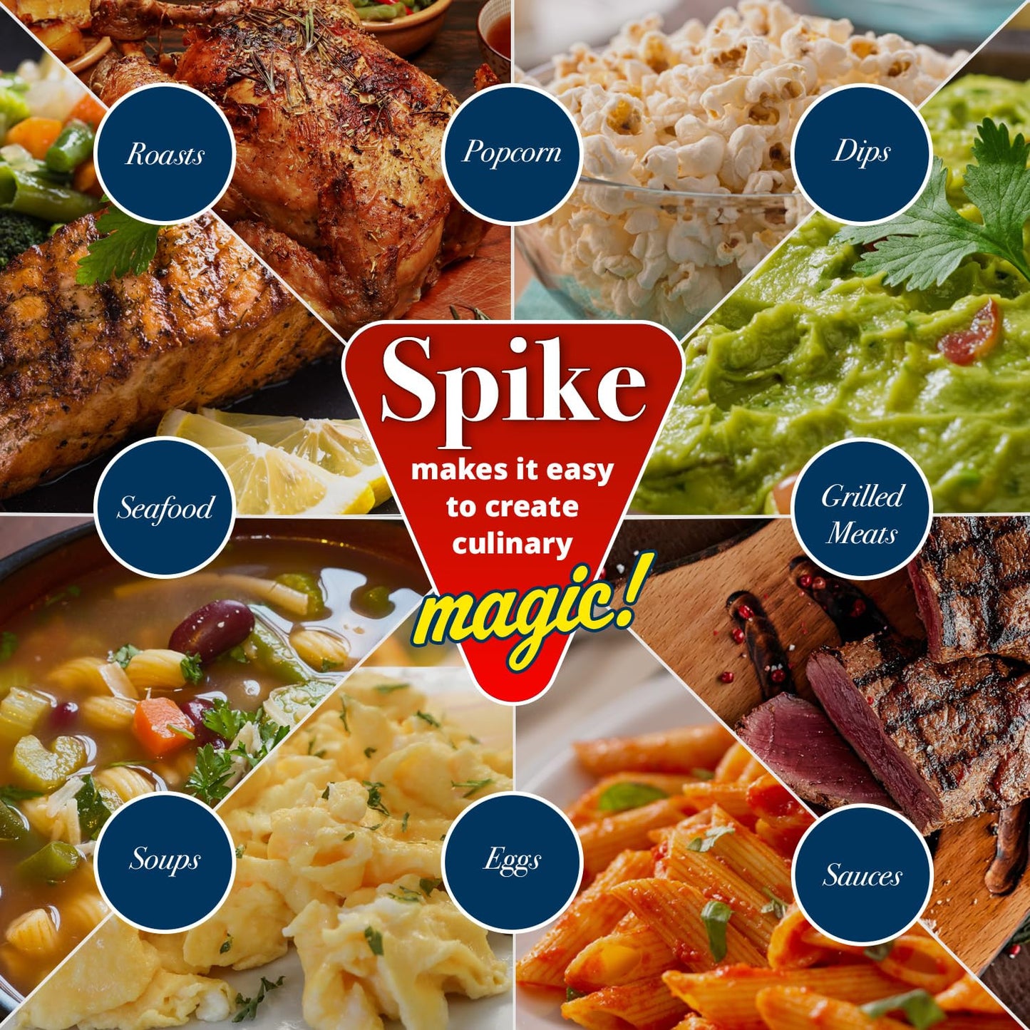 Spike Seasoning, Original Gourmet Magic Seasoning Salt Blend - Seasonings And Spices For Cooking, Popcorn Seasoning, All-Purpose Seasoning For More Flavorful, Healthy Meals, 7 Oz