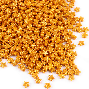 cobakey Gold Star Sprinkles For Cake Sprinkles, Edible Stars Sprinkles For Cupcakes Toppers, Gold Sprinkles 3.5ounce Sugar Pearl