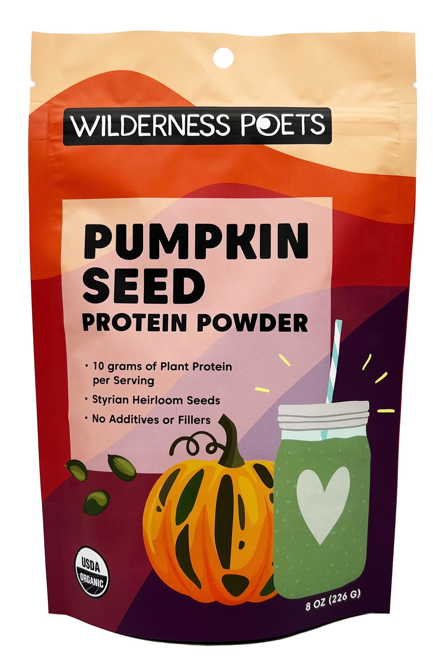 Wilderness Poets, Pumpkin Seed Protein Powder - Organic, Cold-Pressed - Made from 100% Heirloom, Styrian Pumpkin Seeds Grown in 