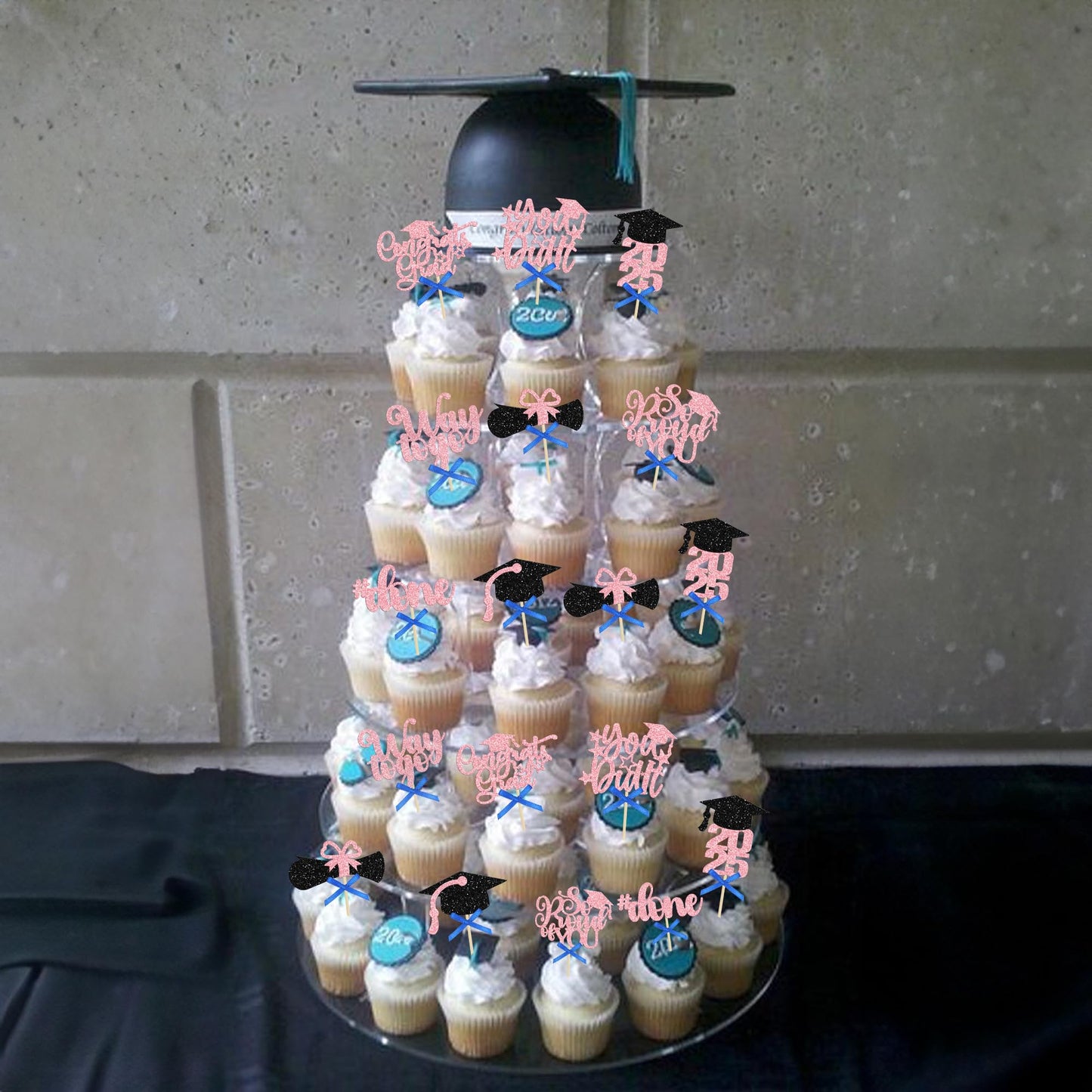 Gyufise 32Pcs Graduation Cupcake Toppers 2025 Glitter Class Of 2025 Cupcake Toppers Supplies Congrats Grad Cap Diploma 2025 Cupc