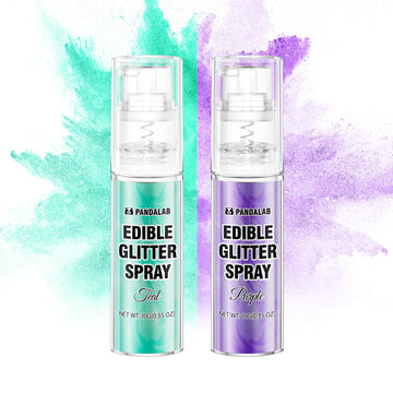 Edible Glitter Spray - Purple & Teal Gold Food Grade Luster Dust for Drinks, Dessert Decorating Shimmering Glitter for Beverages