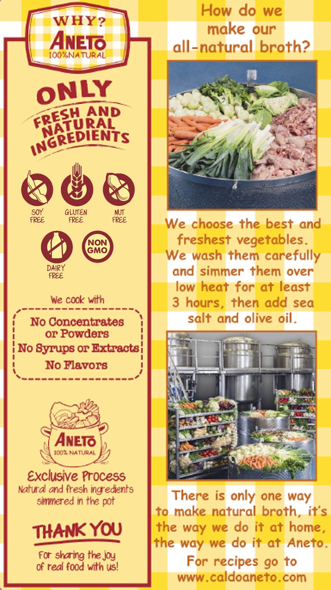 Aneto 100% Natural Low Sodium Chicken Broth | 34 Fl Oz - 1 Pack | Freshest Ingredients | No Concentrates Or Powders |