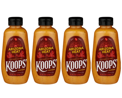 Koops Arizona Heat Mustard - Sweet and Spicy Mustard, Gluten-Free, Kosher, Made in USA, From Quality Mustard Seeds, Hot Mustard