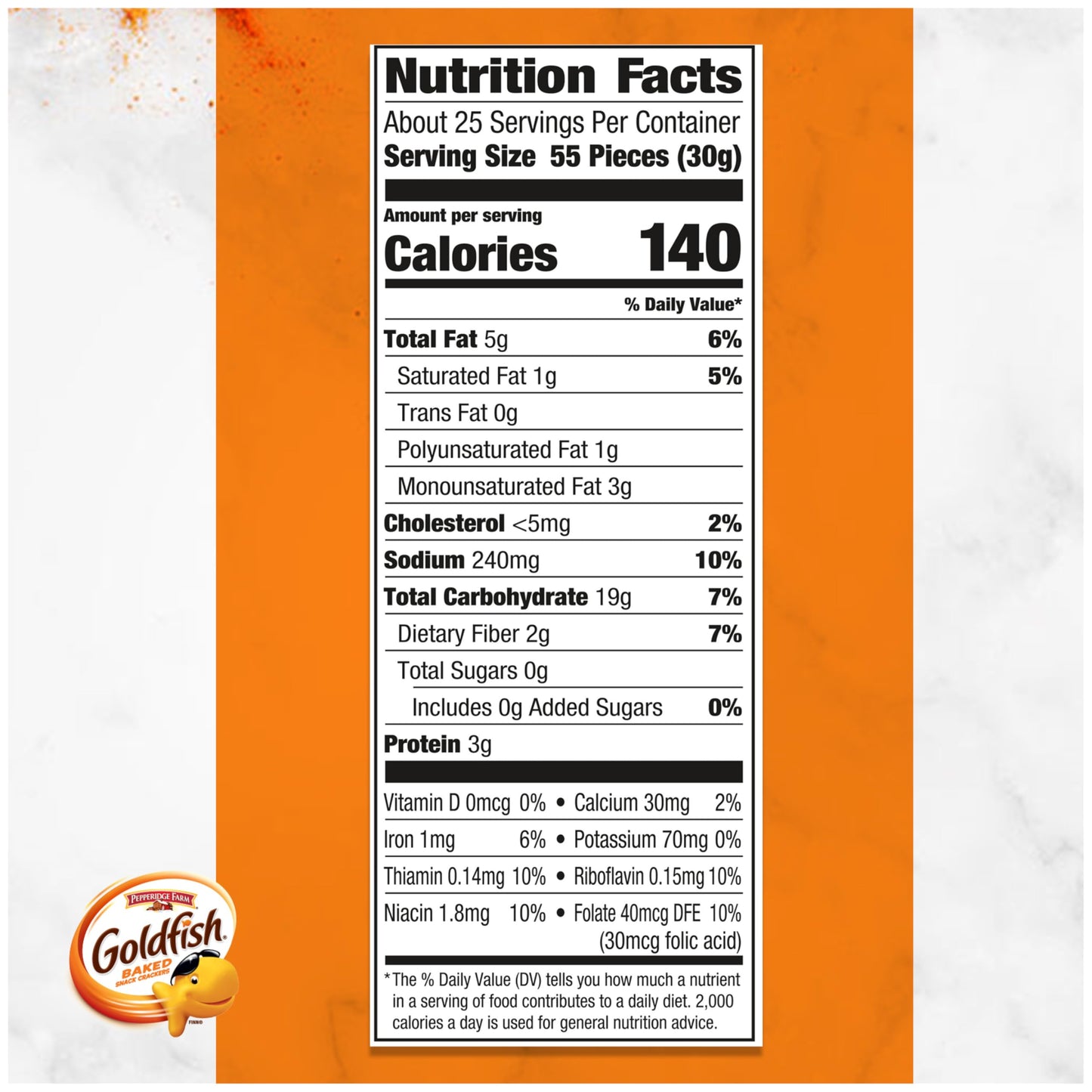 Goldfish Cheddar Cheese Crackers, Baked With Whole Grain, 27.3 Oz Carton