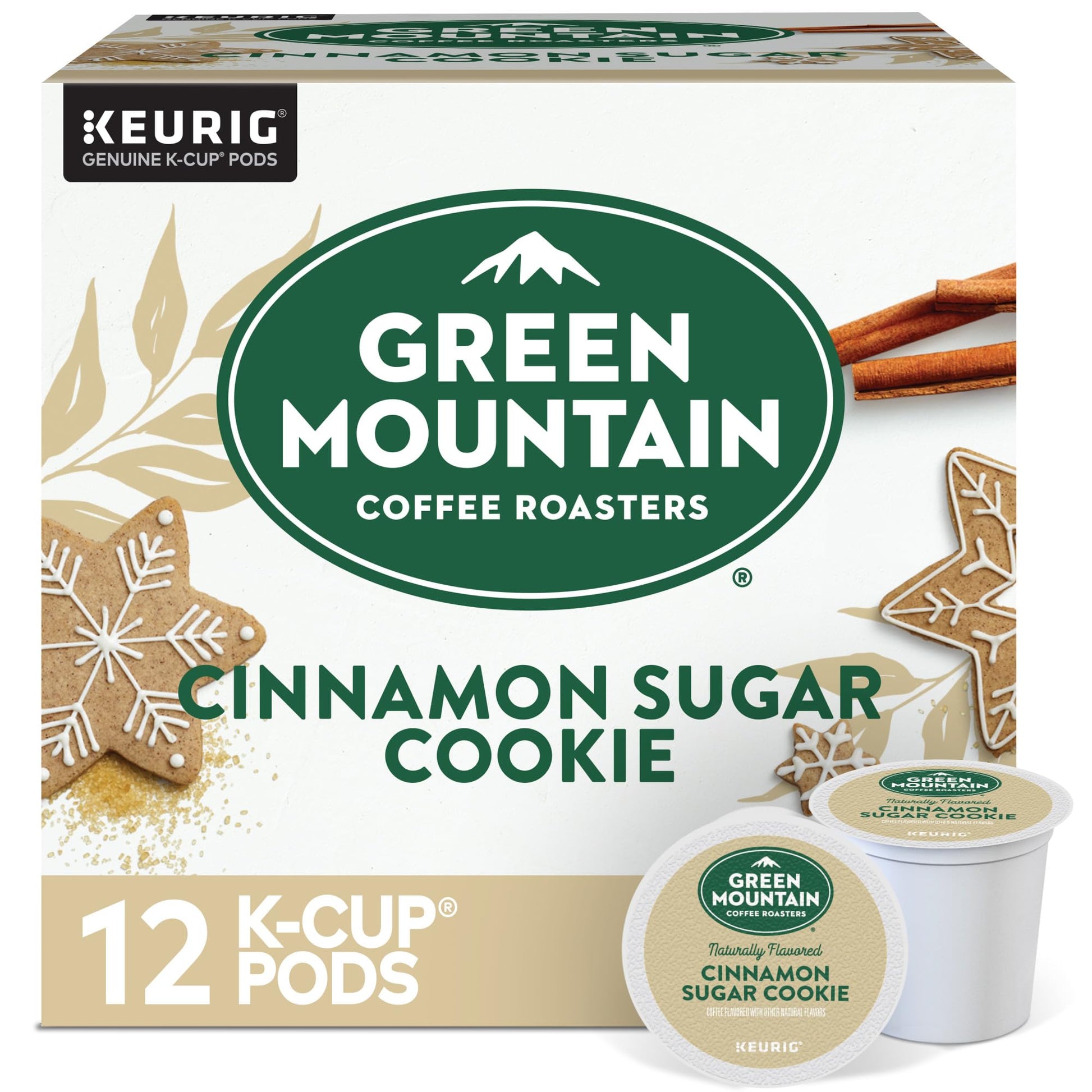 Green Mountain Coffee Roasters Light Roast Pod Cinnamon Sugar Cookie Coffee, 12 Count