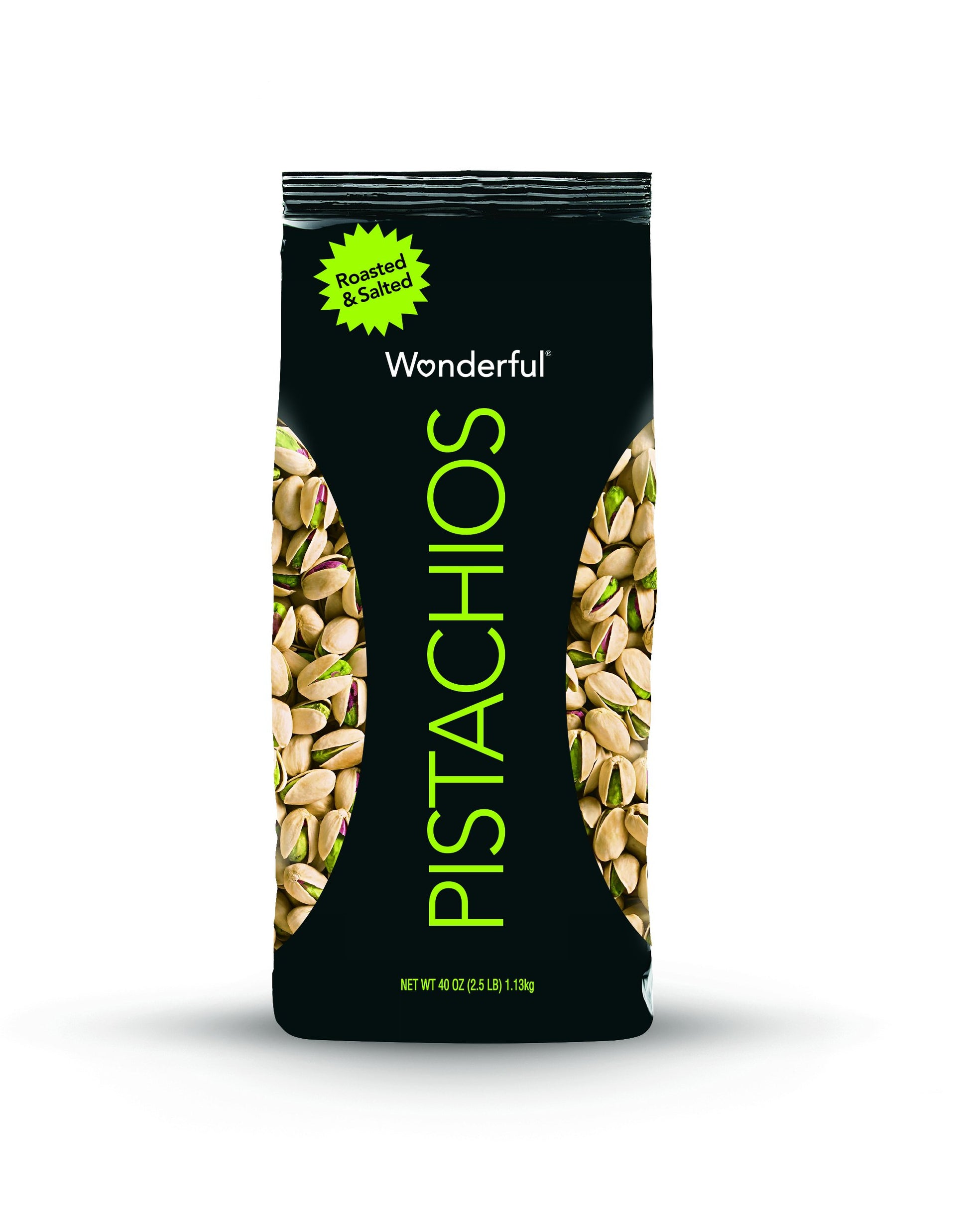 Wonderful Pistachios In Shell, Roasted & Salted, 40 Ounce Bag, Healthy Snack, Protein Snack, Pantry Staple