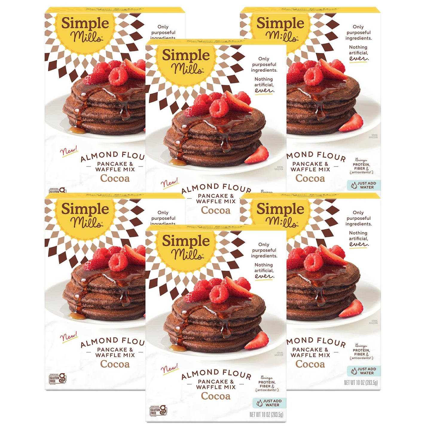Simple Mills Almond Flour Pancake & Waffle Mix, Cocoa, Nothing Artificial, No Preservatives, Kosher & Paleo Friendly, Gluten Fre