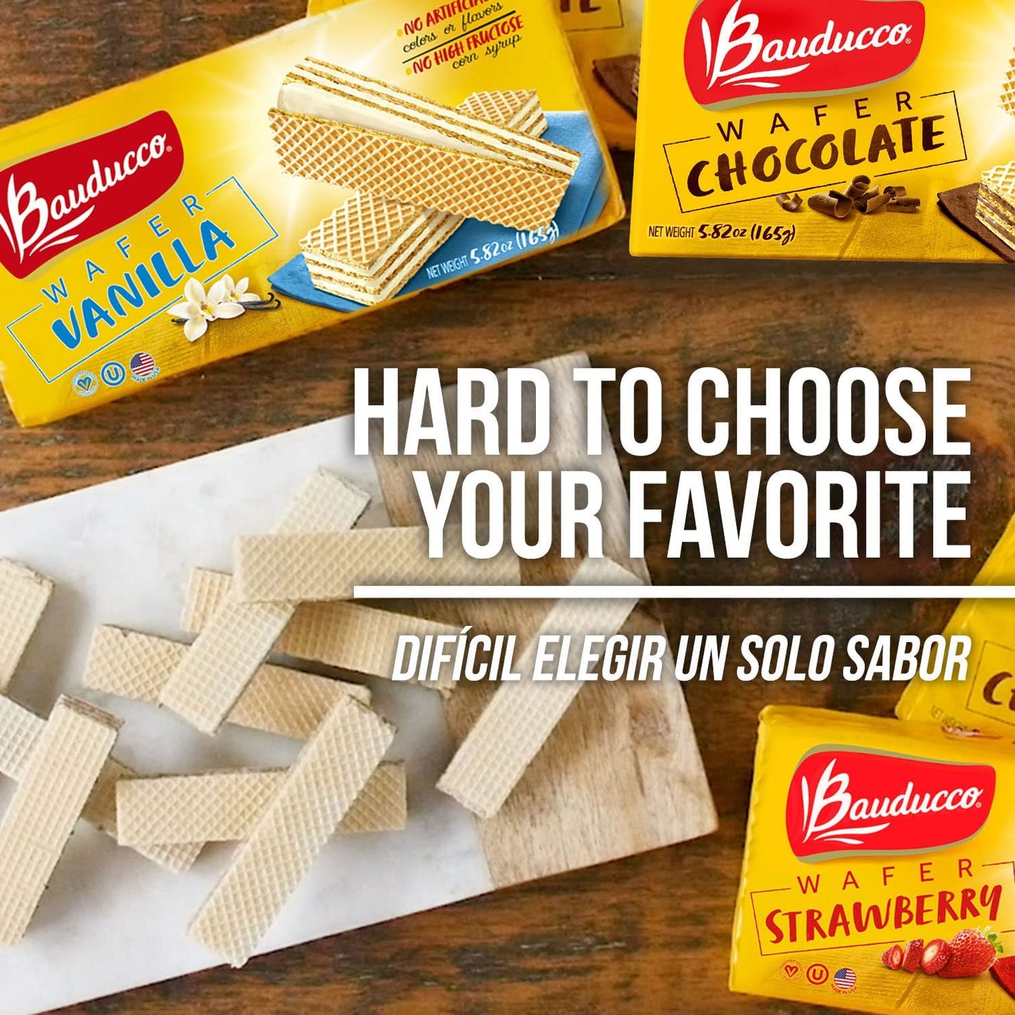Bauducco Wafer Cookies - Chocolate, Vanilla & Strawberry 6-Pack - Wafer Cookies With 3 Layers Of Cream - Delicious Sweet Snack O