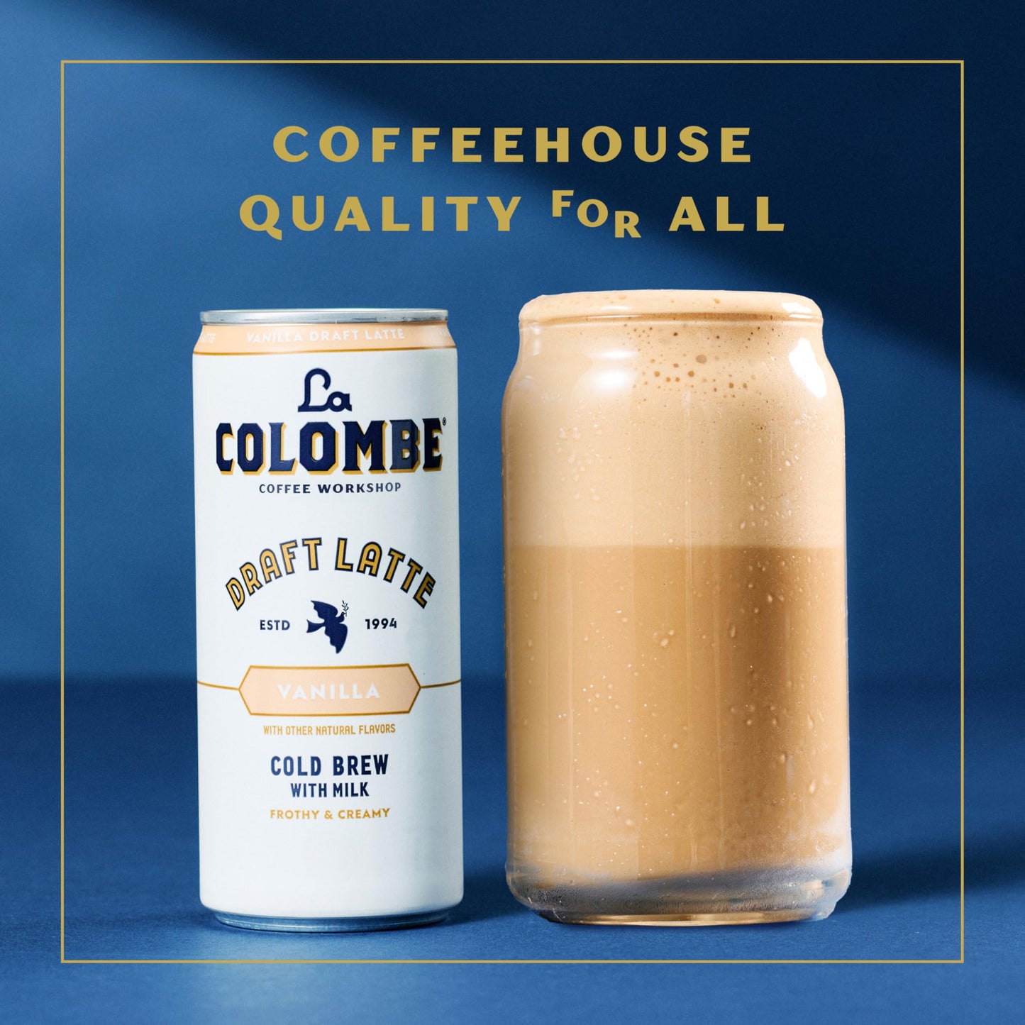 La Colombe Vanilla Draft Latte - 9 Fl. Oz. 4 Pack - 100% Arabica, Single-Origin, Brazilian Cold Brew Coffee With Lactose-Free Foamy Milk, Enhanced Coffee On The Go, 115Mg Natural Caffeine
