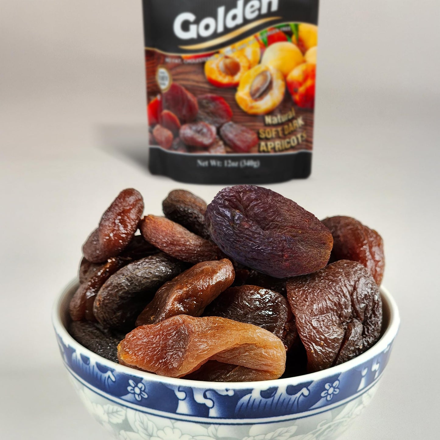 Golden Natural Soft Dark Apricots - 12 Oz (340 G), No Sugar Added Dried Fruit, Healthy Snack For Adults And Kids, Completely Fre