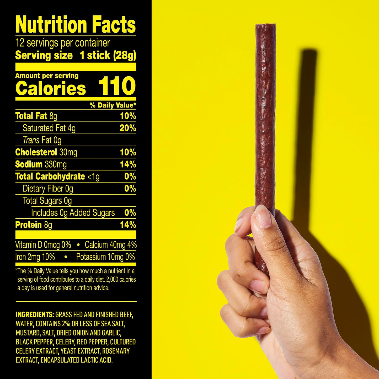 Lorissas Kitchen Beef Jerky Snack Sticks - Original, 12-Pack, 1 Ounce Each, Gluten-Free, Non-GMO, 8g Protein