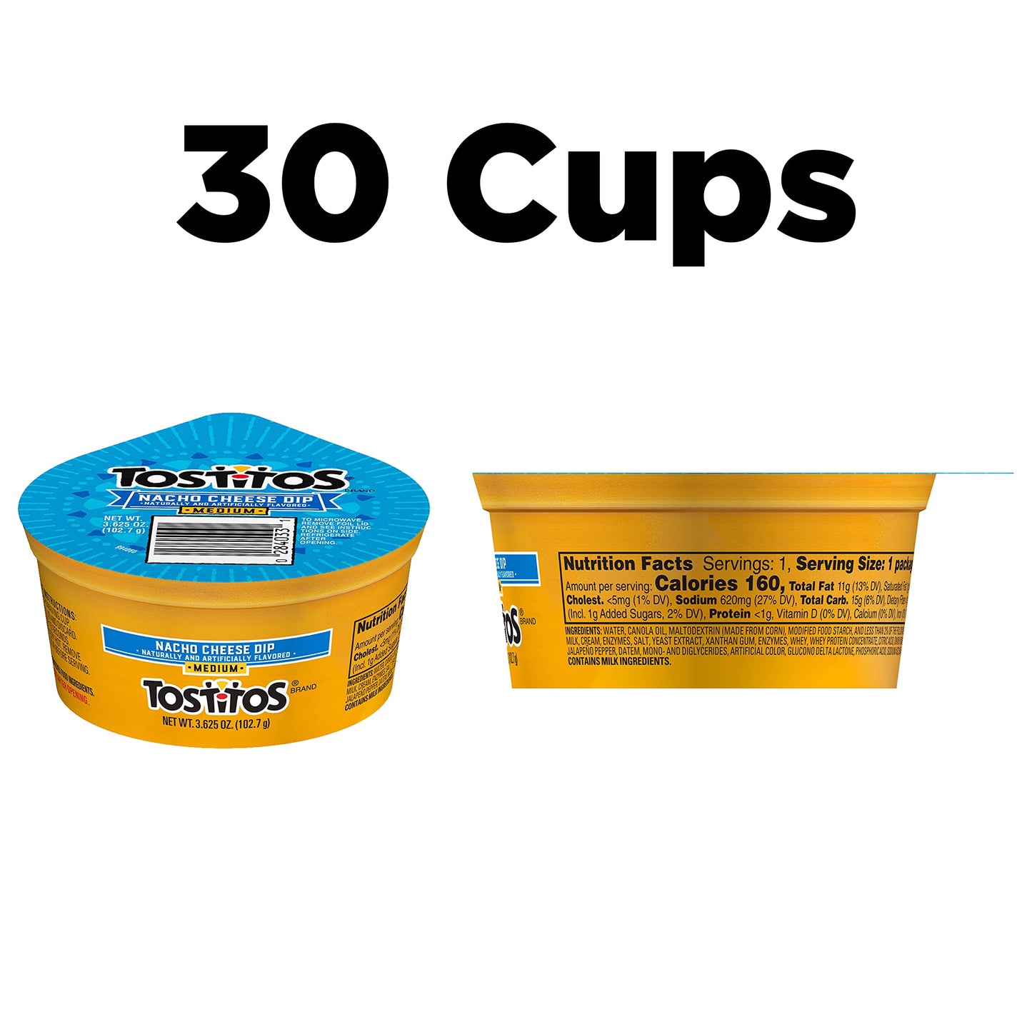 Tostitos, Queso To Go, 3.625 Ounce (Pack of 30)