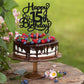 1 Pack Happy 15Th Birthday Cake Topper Black Glitter Mis Quince 15 Cheers To 15 Years Old Birthday Cake Pick For Celebrating 15T