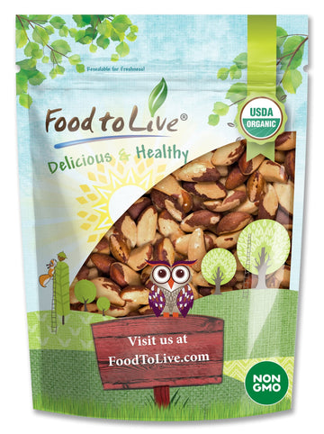 Food to Live Organic Dry Roasted Brazil Nuts, Non-GMO, Lightly Salted, 4 Pound, Vegan, Kosher, High in Protein, Keto-Friendly Snack