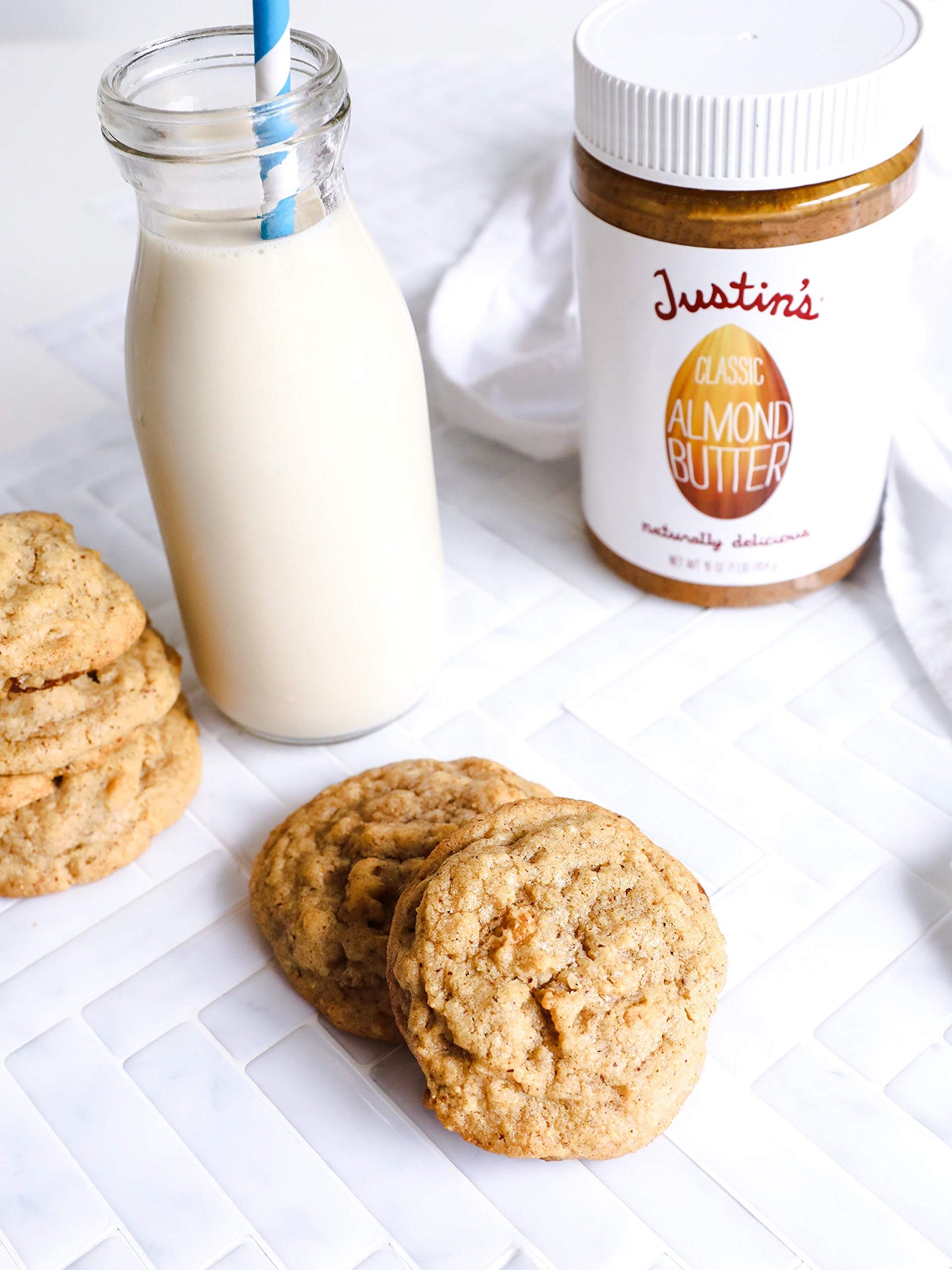 Justins Almond Butter, Gluten-free, Non-GMO, Keto-friendly, 16 Ounce Jar, Pack of 6