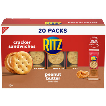 Ritz Peanut Butter Sandwich Crackers, 20 Snack Packs (6 Crackers Per Pack)