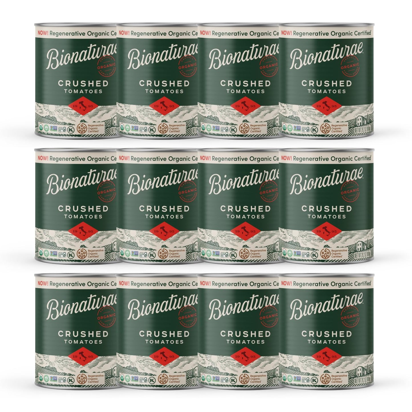 Bionaturae Organic Crushed Tomatoes Can - Crushed Tomatoes Organic No Salt, Keto Friendly, Non-GMO, No Added Sugar, No Added Sal