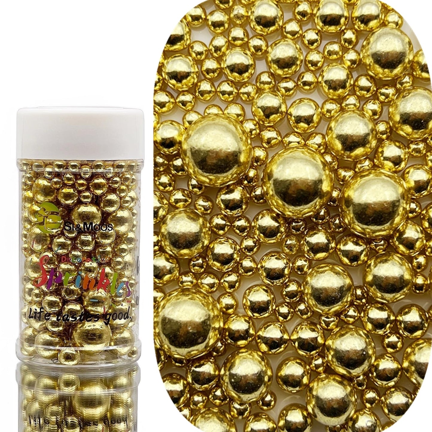 Se Si&Moos Gold Edible Pearls For Cake Decorating Gold Dragee Pearls Gold Cake Pearls Edible Gold Sprinkles Deluxe Gold Sugar Pe
